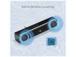 Adesso Xtream S5 USB-Powered Sound Bar Speaker, 5W x 2, Black
