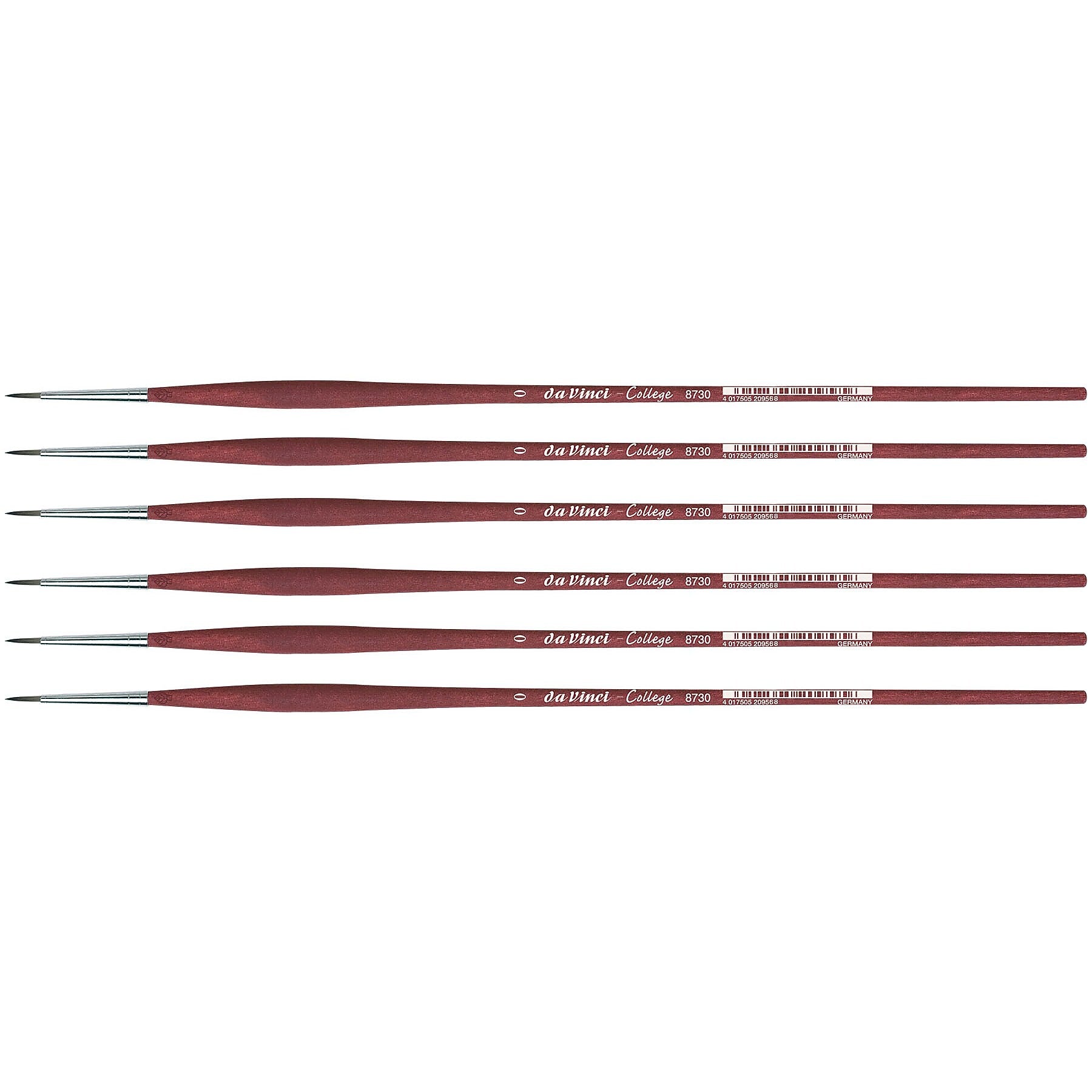 da Vinci COLLEGE Oil and Acrylic Synthetic Student Round Brush, 6 Brushes/Pack (DVXVA87300-6)