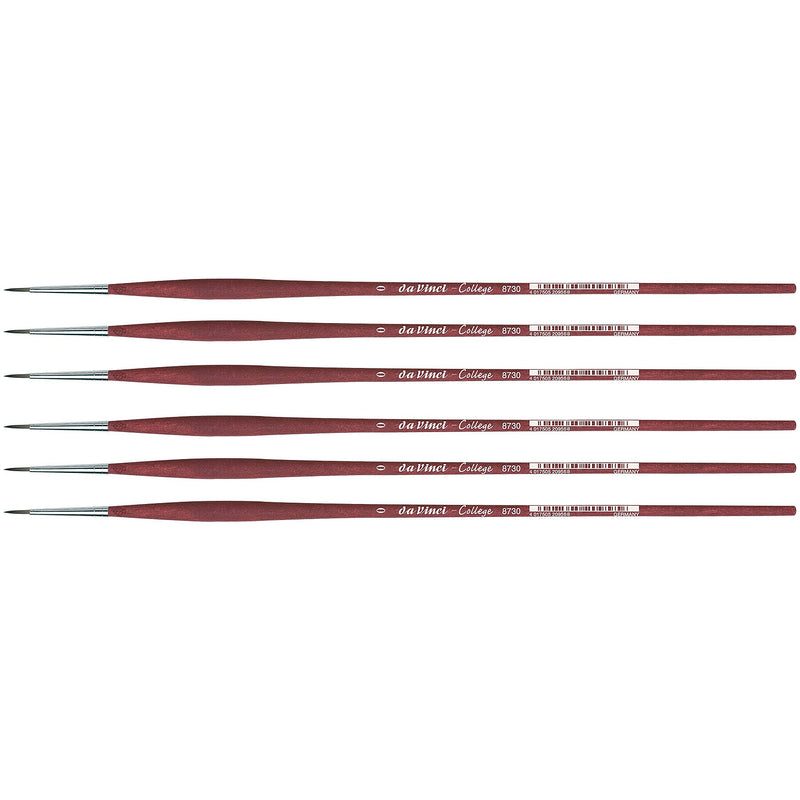 da Vinci COLLEGE Oil and Acrylic Synthetic Student Round Brush, 6 Brushes/Pack (DVXVA87300-6)