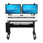 VersaDesk Foundry Bench 48"W Electric Rectangular Adjustable Standing Desk, White/Black (FB4830-BW-APP)