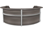 Regency Marque 142"W Curved Reception Desk Workstation, Driftwood Gray (77294GY)