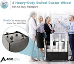 AdirOffice 21-Slot Mobile Roll File, 28.5"H x 30"W x 15.75"D, Black (625-BLK-KIT1)