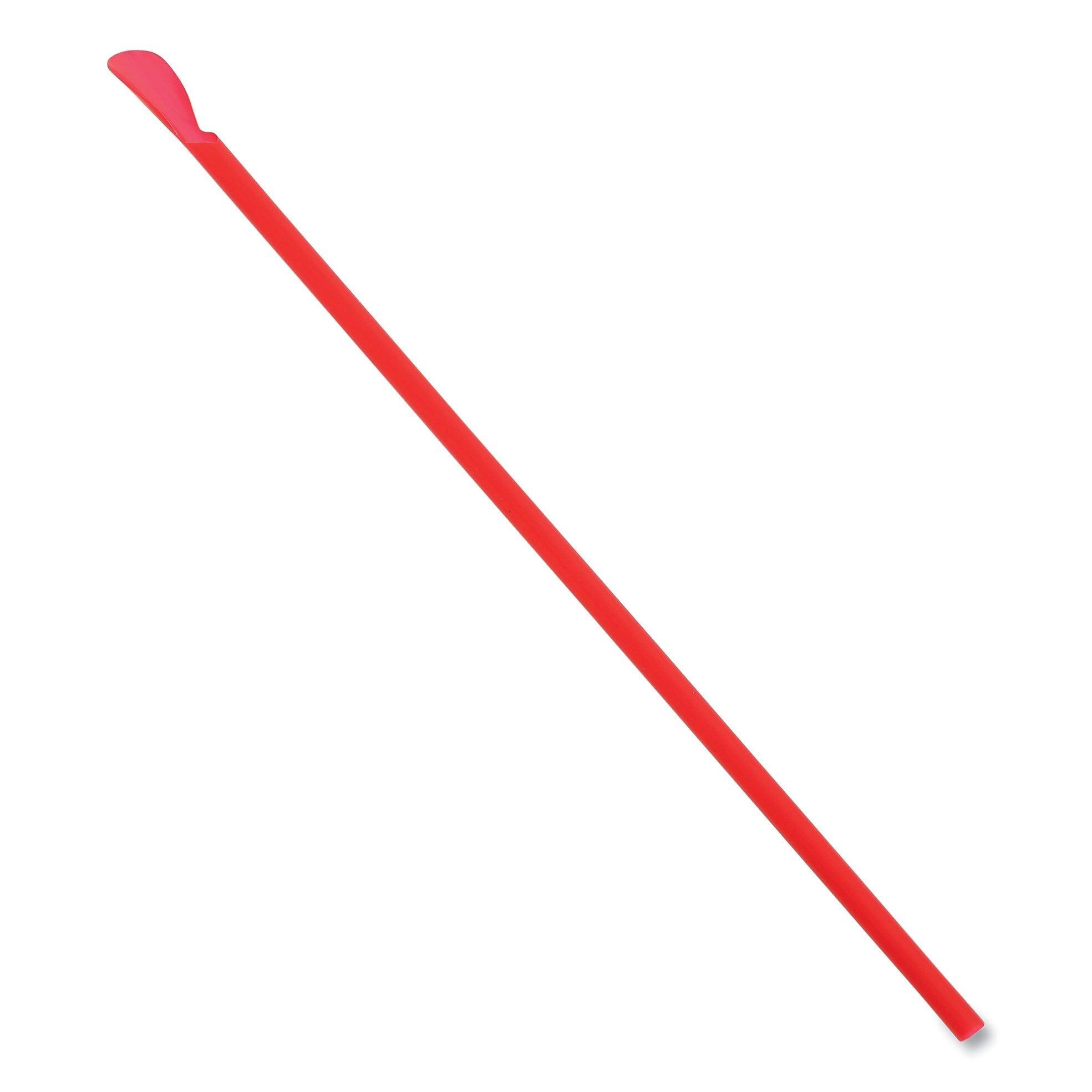 AmerCareRoyal Jumbo Spoon Straw, 10.25", Plastic, Red, 300/Pack, 18 Packs/Carton