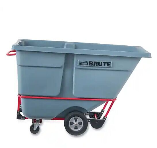 Rubbermaid Commercial BRUTE DURATILT Frame Tilt Truck, 1 cu. Yd., Gray (RCP2192462)
