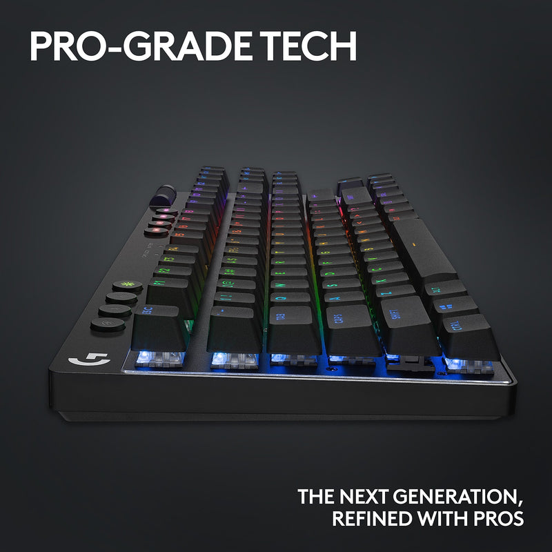 Logitech PRO X TKL LIGHTSPEED Wireless Ergonomic Gaming Keyboard, Black (920-012127)