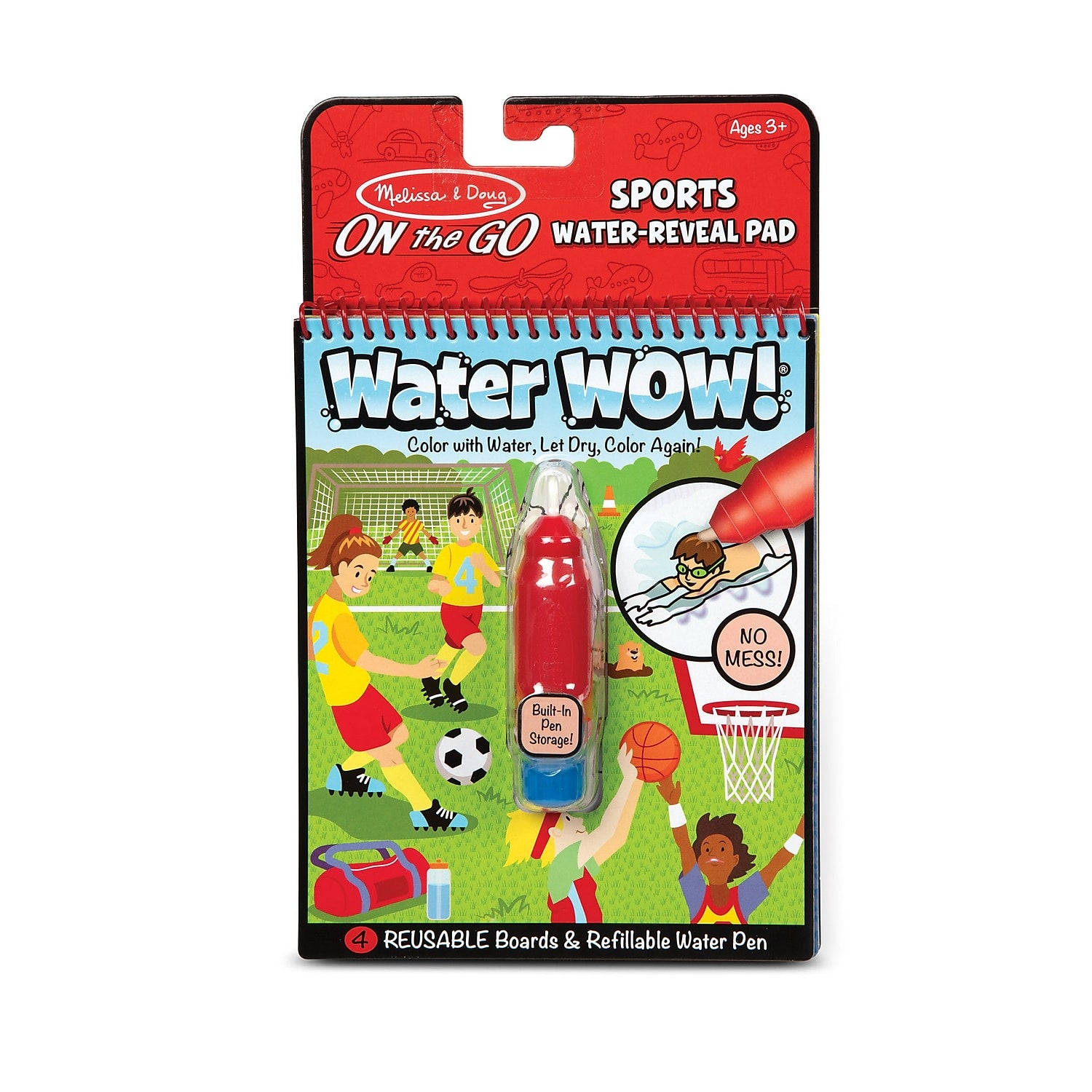 Melissa & Doug On the Go Water Wow! Reusable Water-Reveal Pad, 48/Pack (30175)