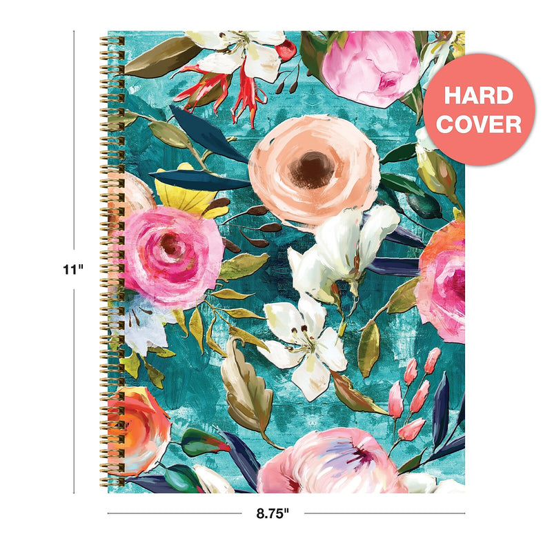 Global Printed Products 1-Subject Notebooks, 8.5"x11", College Ruled, 120 Sheets, Floral, 3/Pack (GPP-0104-A)