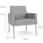 Lesro Mystic Lounge Vinyl Guest Chair, Patriot Plus Blue Ridge/Adler Gray Flannel/Black (ML1101.SBK-02PPBR.03PPBR.04ADGF)