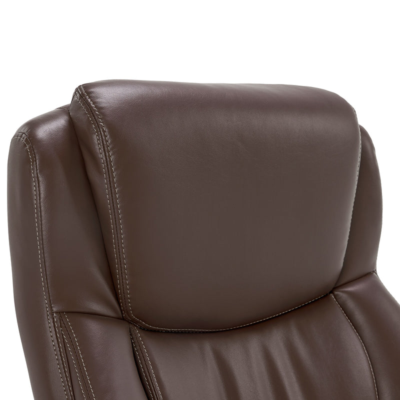 La-Z-Boy Delano Ergonomic Leather Executive Big & Tall Chair, 400 lb. Capacity, Chocolate Brown/Gray (CHR10045C)