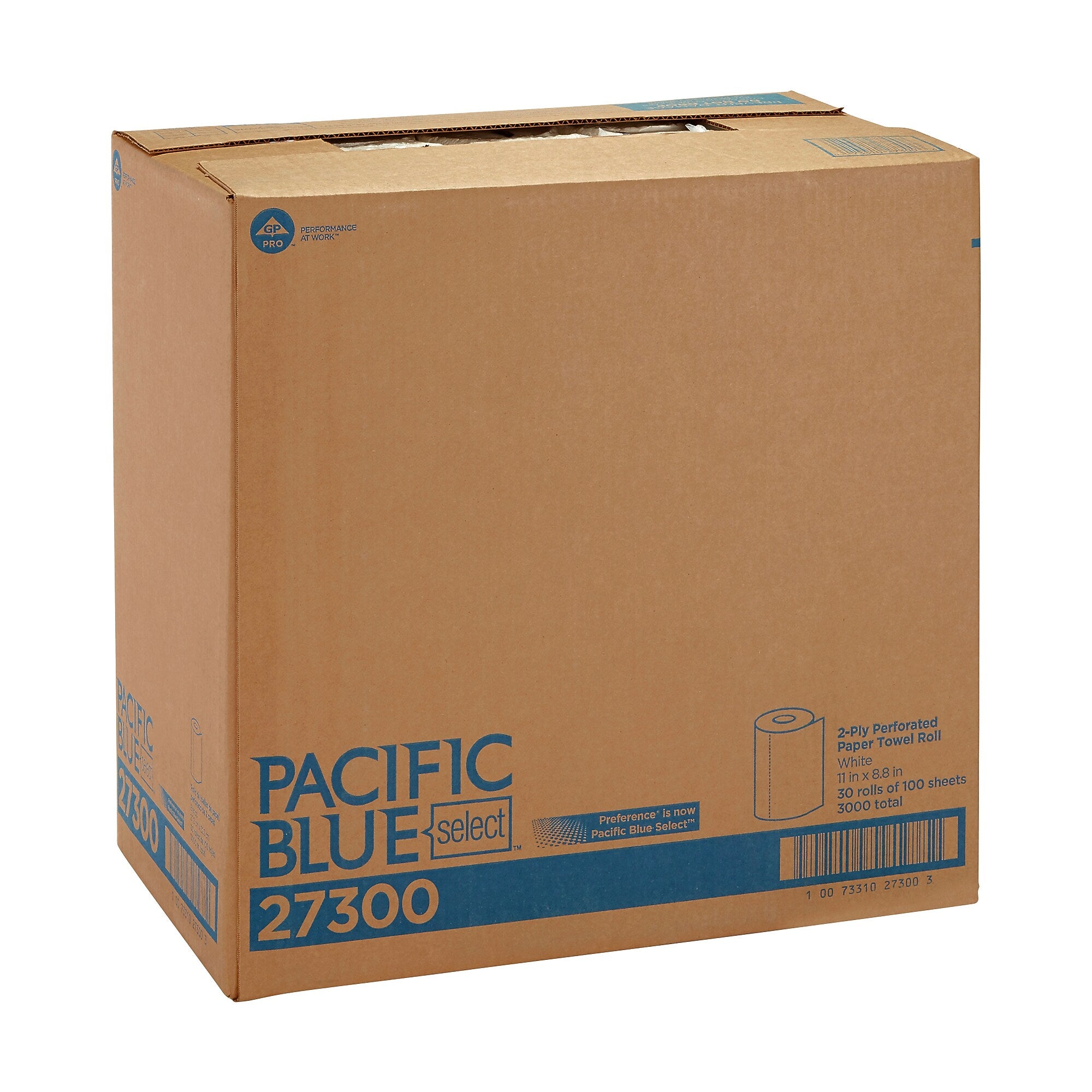 Pacific Blue Select Paper Towels, 2-ply, 100 Sheets/Roll, 30 Rolls/Pack (27300)