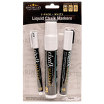 Excello Global Products Washable Chalk Markers, Assorted Tips, White, 3/Pack (EGP-HD-0511-S)