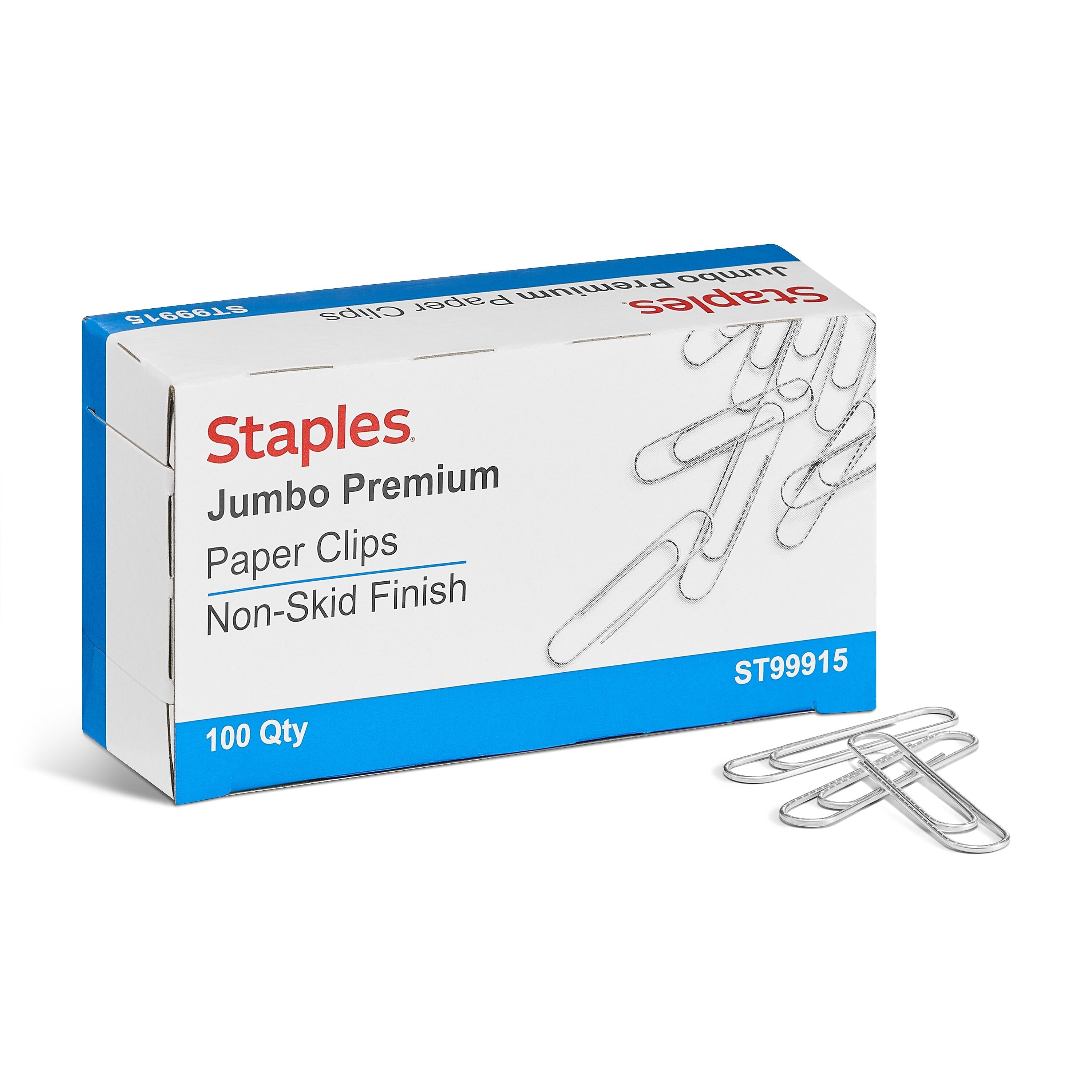 Staples Jumbo Paper Clips, Silver, 100/Box (A7026601A)