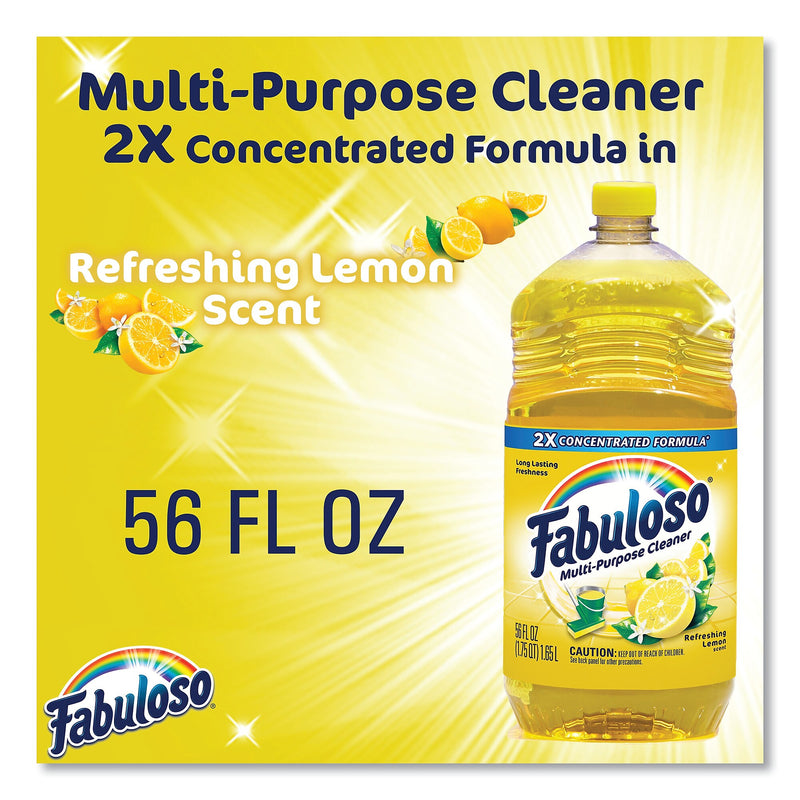 Fabuloso Multi-Use Cleaner, Refreshing Lemon Scent, 56 oz Bottle, 6/Carton