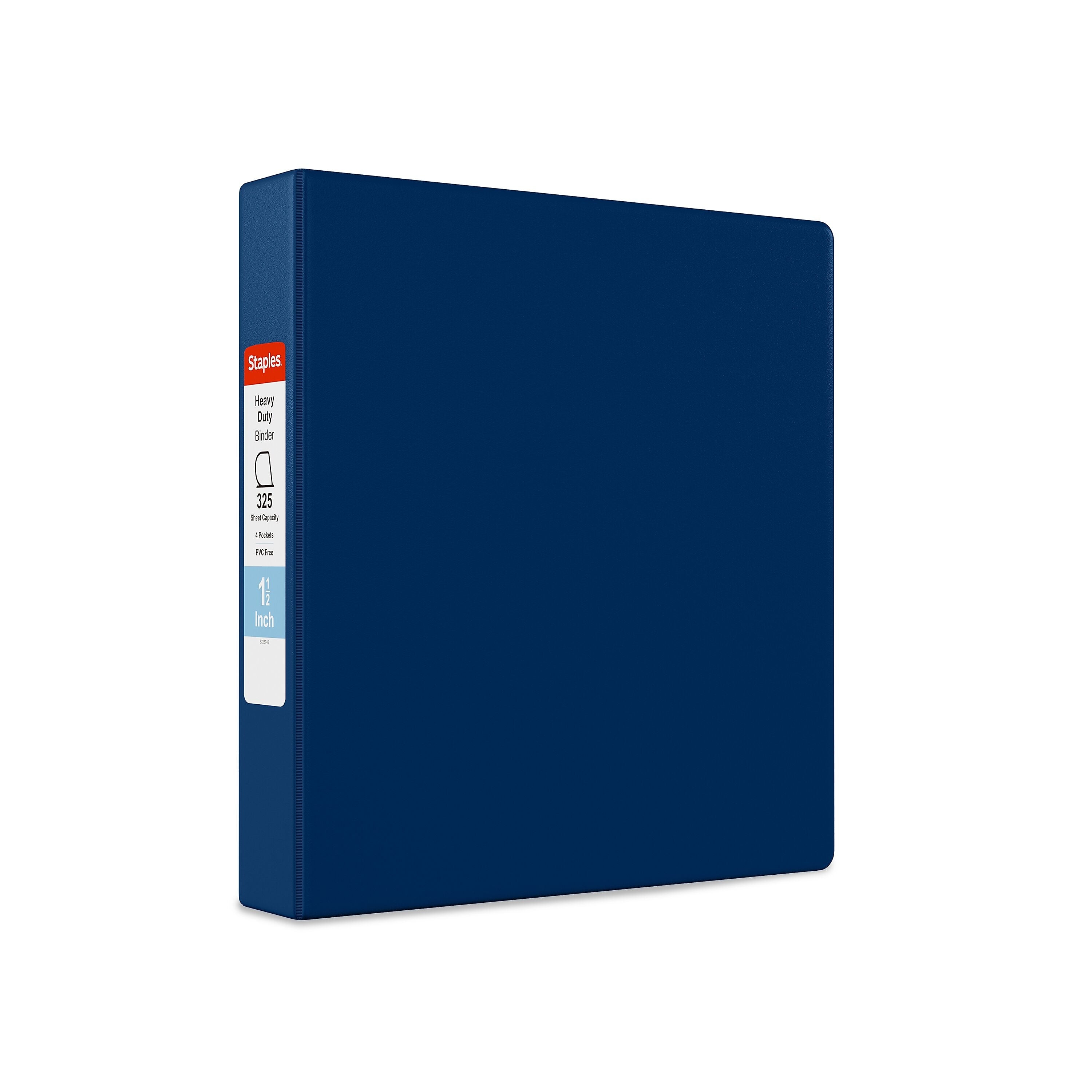 Staples Heavy Duty 1 1/2" 3-Ring Non-View Binder, D-Ring, Blue (ST56273-CC)