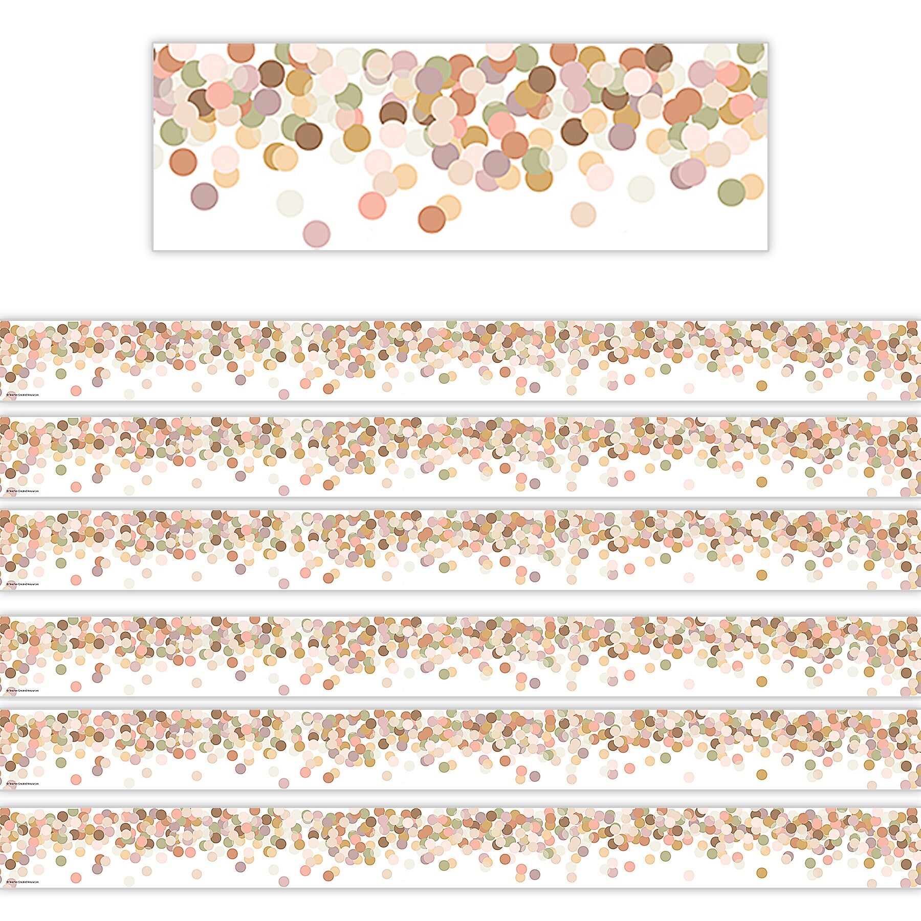 Teacher Created Resources Calming Confetti Straight Border Trim, 3" x 2.92', 12/Pack, 6 Packs/Bundle (TCR6775-6)