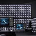 Luxor Studio Modular Wall Room Divider System Acoustic Panel, 70" H x 70" W, Freestanding, Gray, PET (PPWL002)