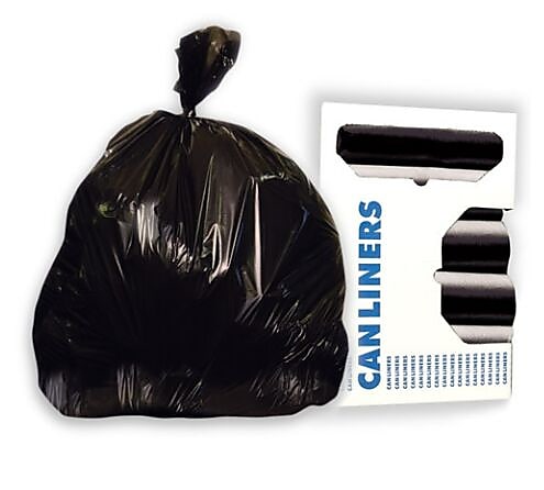 Heritage Bag High Density Roll Liner 24x33, 8 mic, Black (HERZ4833LKR01)