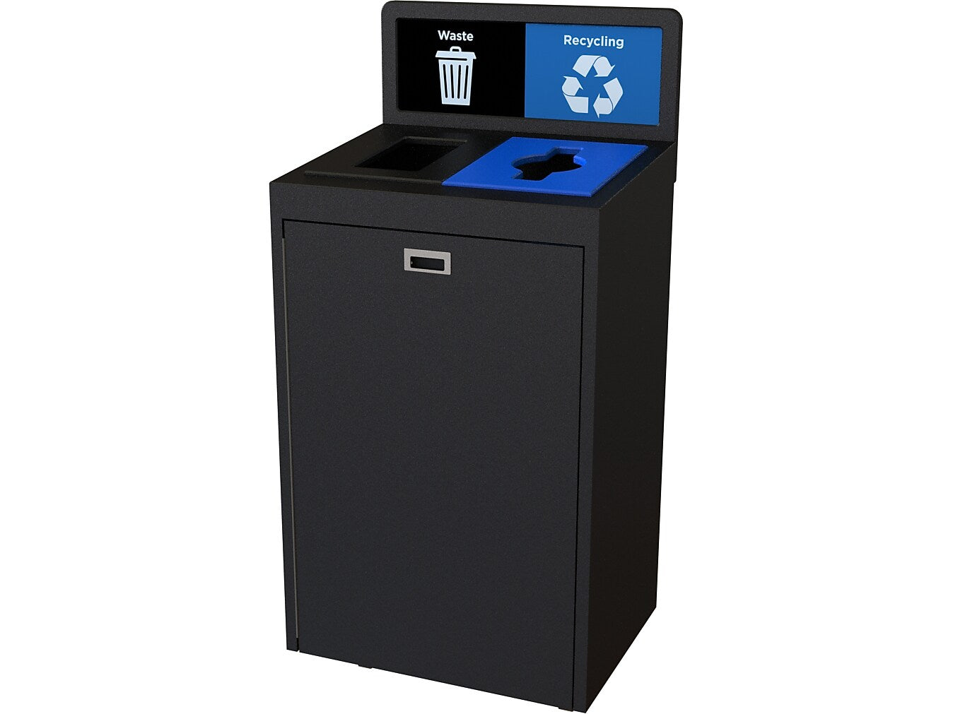 CleanRiver TIM Plastic Dual-Stream Recycling Station, 36 Gallon, Black (TIM36-2-WR-BK)