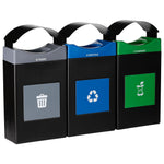 Commercial Zone Avante Polyethylene Three-StreamTrash, Recycling and Compost Center, 90-Gallon, Multicolored (787308MSA)