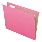 Pendaflex 100% Recycled Hanging File Folder, 1-Tab, Letter, Pink, 10/Box (81609EE)