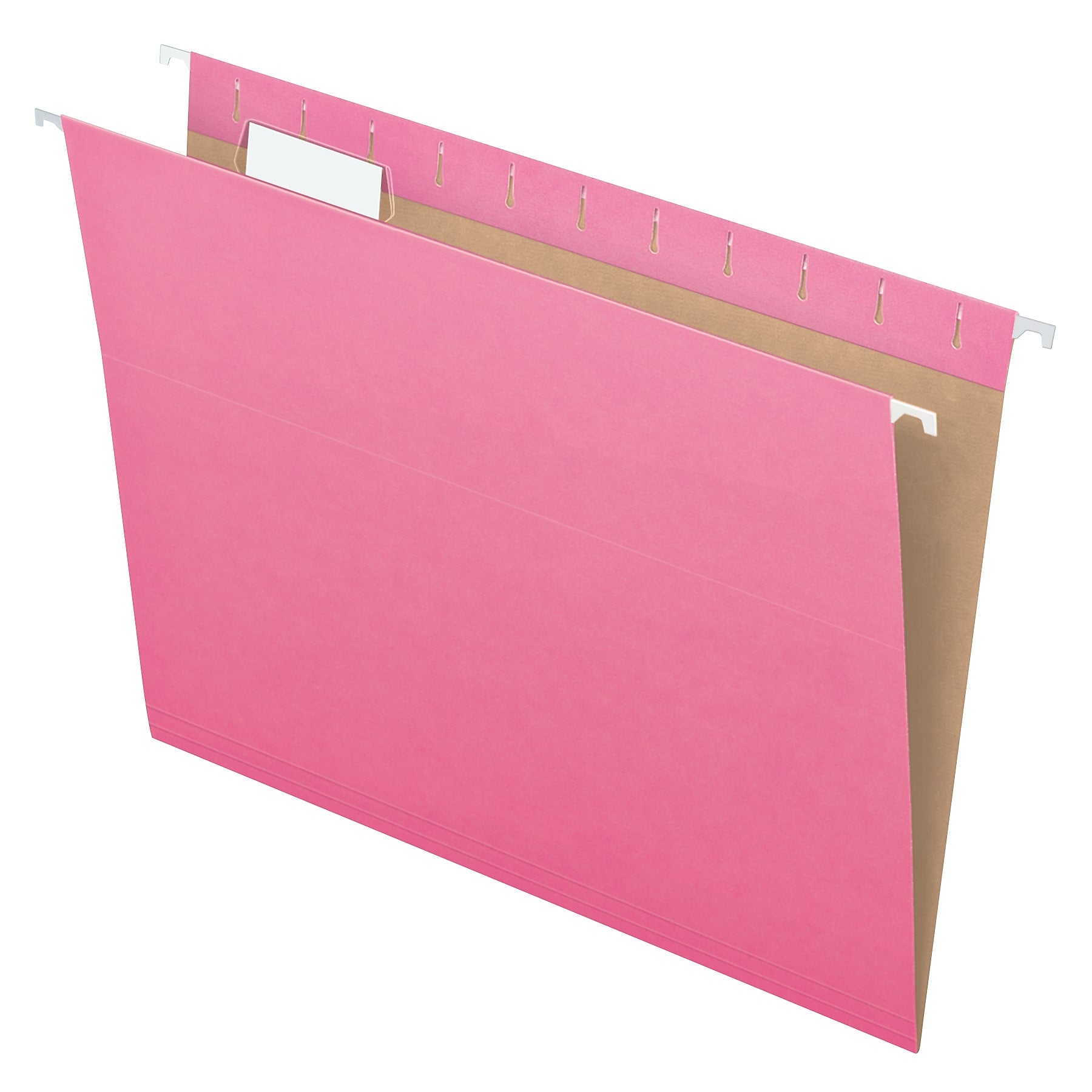 Pendaflex 100% Recycled Hanging File Folder, 1-Tab, Letter, Pink, 10/Box (81609EE)