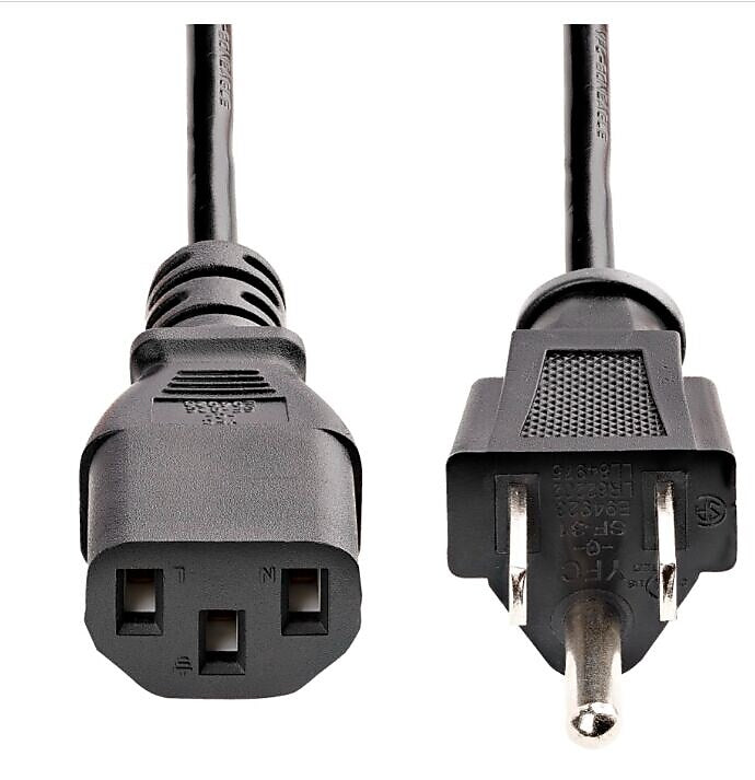StarTech 10' Computer Power Cord, NEMA 5-15P toC13, Male to Female, Black, 10/Pack (PXT1011010PK)