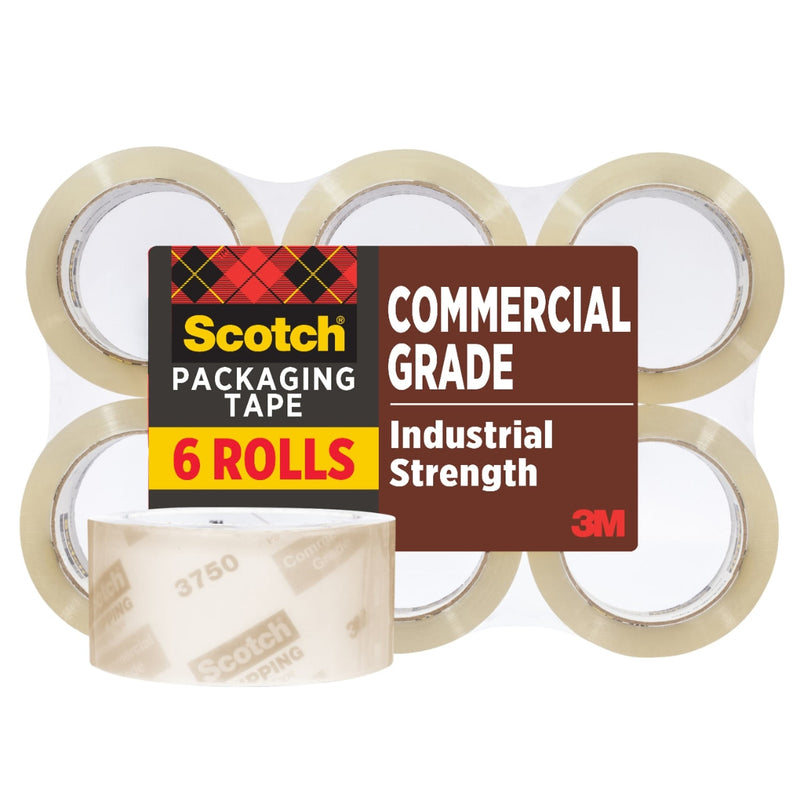 Scotch Heavy Duty Packing Tape, 1.88" x 54.6 yds., Clear, 6/Pack (3750-6)