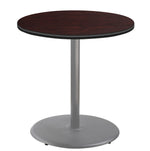 NPS CT Series 36" Round 36" Height Cafe Table, Round Base, Grey Frame/Mahogany Top (CTG13636RCPBTMMY)