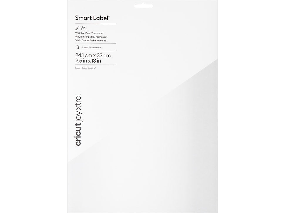 Cricut Joy Xtra Smart Label Die Cutting Permanent Writable Vinyl, White, 3 Sheets/Pack (2010336)