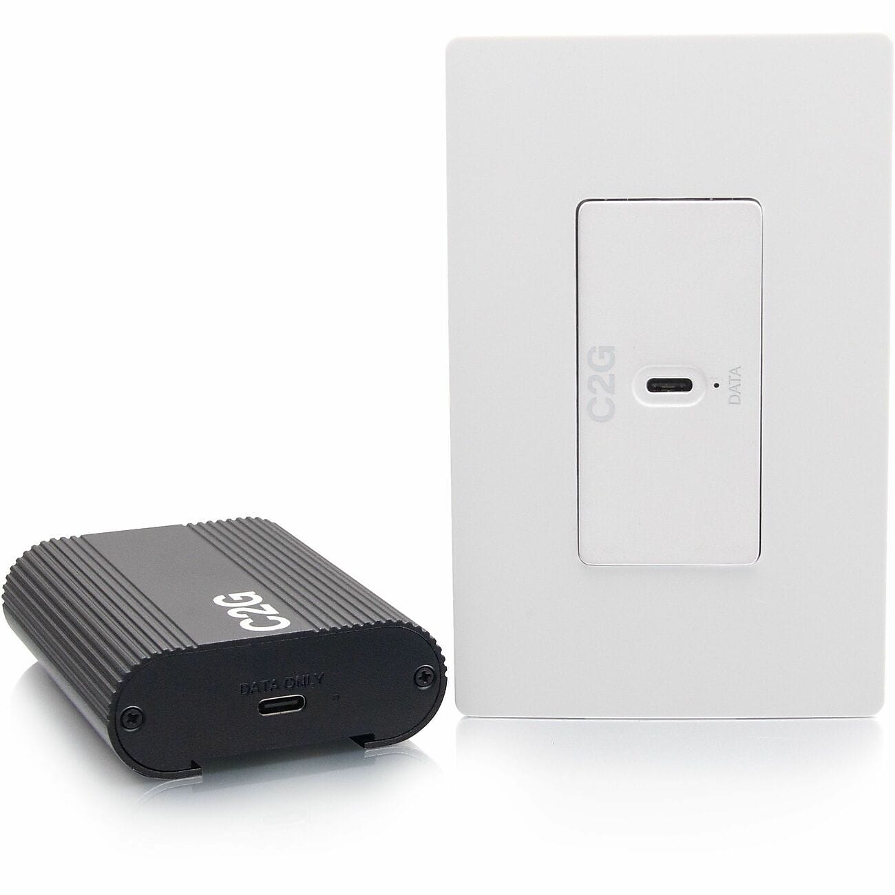 C2G Superbooster 2 RJ-45 2 USB Camera Extender Over Cat Single Gang Wall Plate to Box Kit (C2G54276)