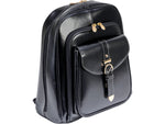 McKlein OLYMPIA Leather Laptop Backpack, Medium, Black (99565)