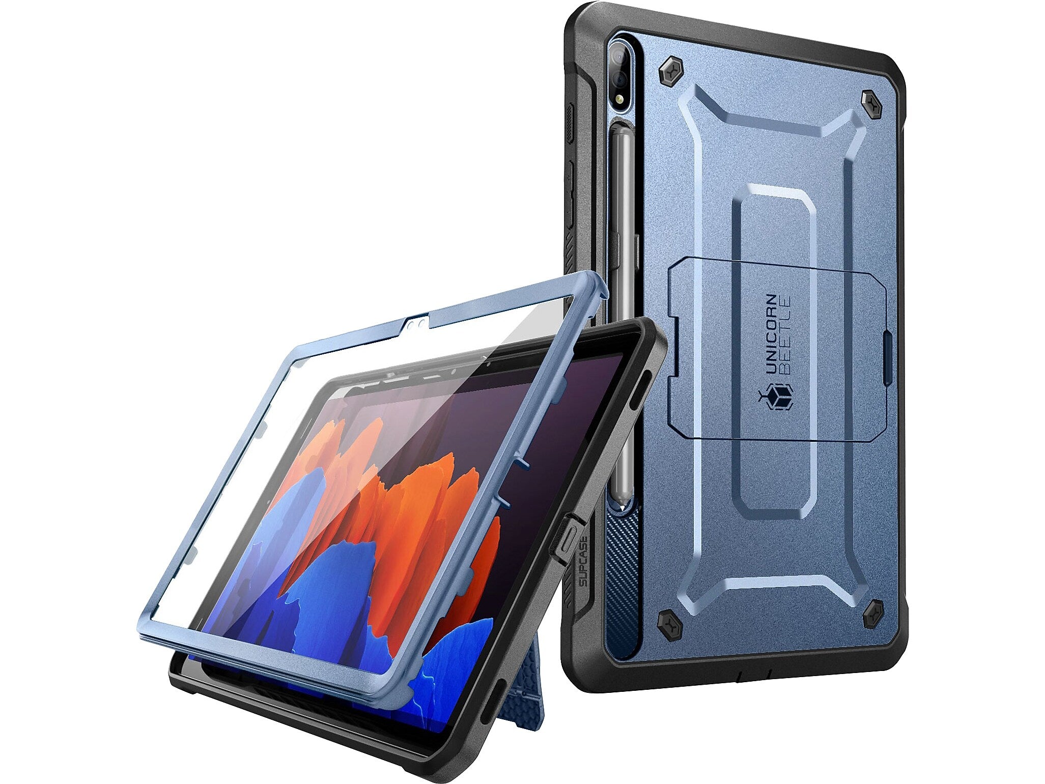 SUPCASE Unicorn Beetle Pro Polycarbonate 14.6" Rugged Case for Samsung Galaxy Tab S8 Ultra, Metallic Blue (843439118164)