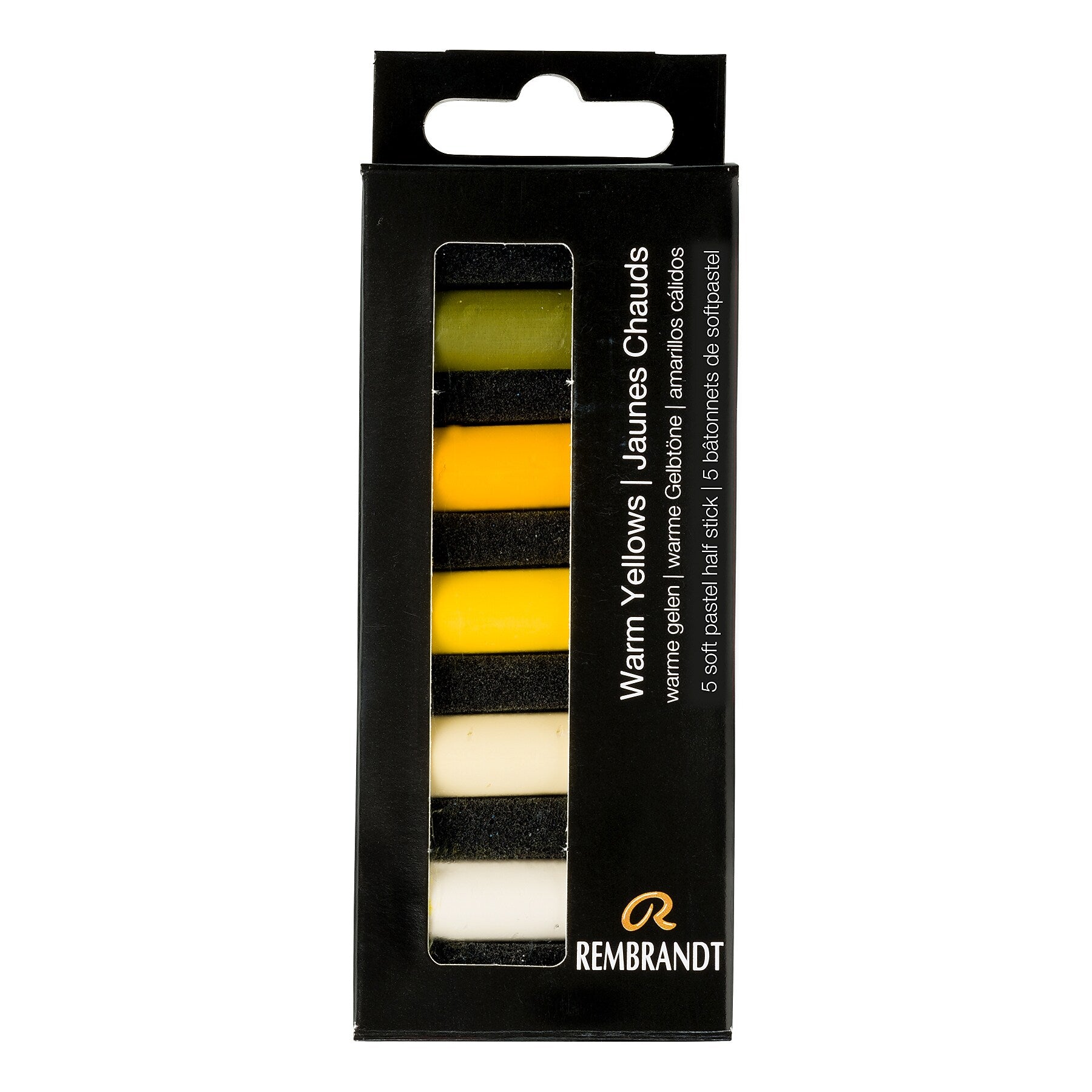 Rembrandt Soft Pastels Micro Sets, Warm Yellows, 5/Set, 3 Sets/Bundle (RBX31820501-3)