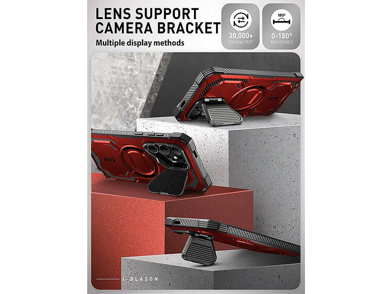 i-Blason ArmorBox MagSafe Rugged Case for Samsung Galaxy S24 Ultra, Metallic Red (GS24UABSRD)