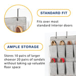 Whitmor 20-Pocket Over-the-Door Shoe Rack, Gray (5455-10-CTF)