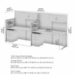 Bush Business Furniture Office in an Hour 63"H x 129"W 2 Person In-Line Cubicle Workstation, Mocha Cherry (OIAH005MR)