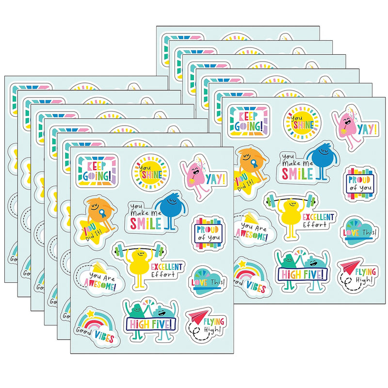 Carson Dellosa Education Happy Place Motivators Motivational Stickers, Multicolored, 72/Pack, 12 Packs/Bundle (CD-168318-12)