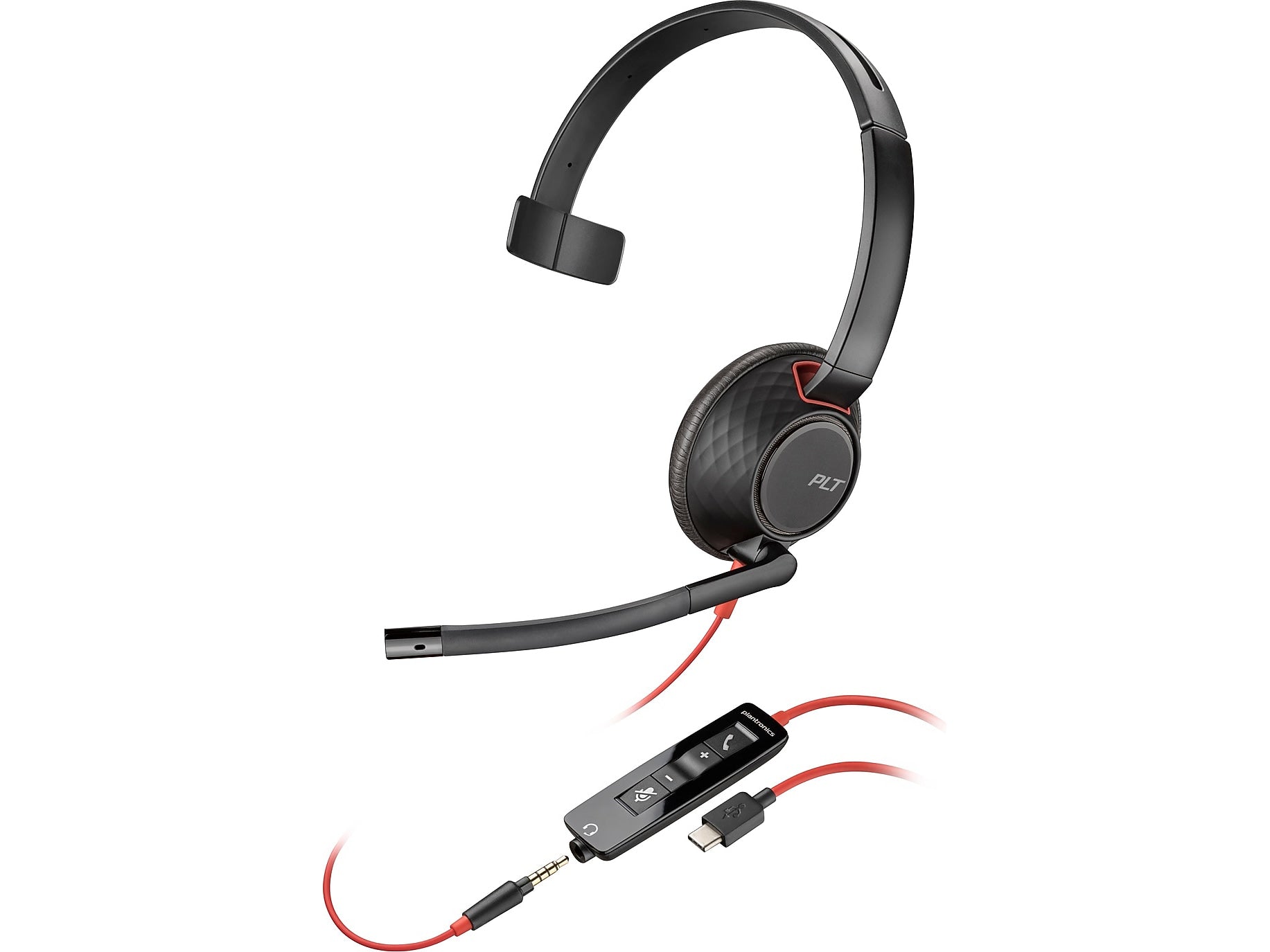 Poly Blackwire 5210 Mono Headset, USB-C/3.5mm, UC Certified (8X230AA)