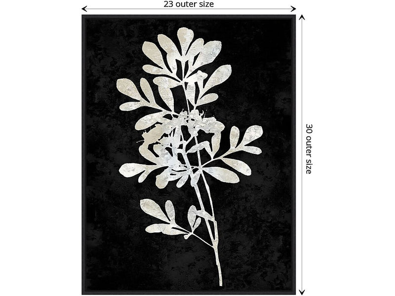 Amanti Art Plant Life White on Black II, Canvas, 23" x 30" (A42675515283)
