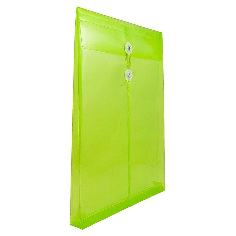 JAM Paper Standard Plastic Document File, Legal, Lime Green, 12/Pack (119B1LI)