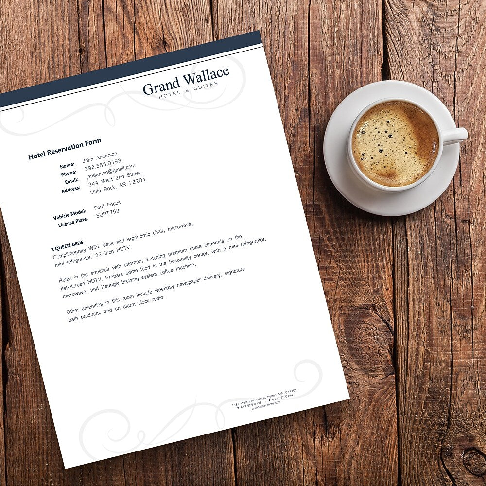 Full Color Letterhead, Executive, Flat Print, 500/Box