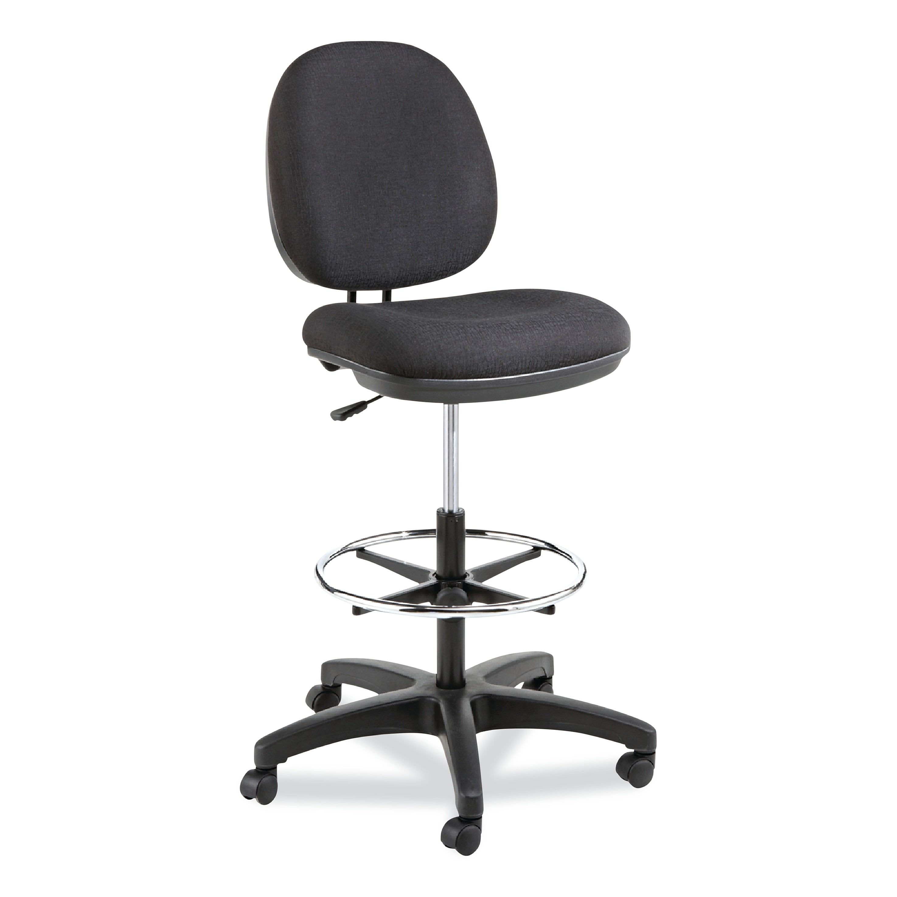 Alera® Interval Series Swivel Task Stool, 100% Acrylic With Tone-On-Tone Pattern, Black