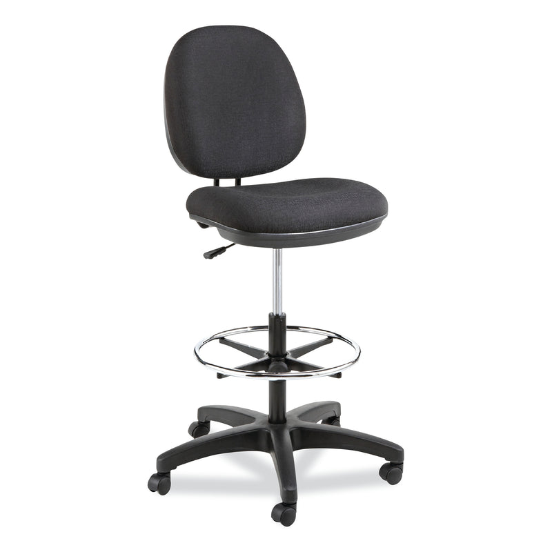 Alera® Interval Series Swivel Task Stool, 100% Acrylic With Tone-On-Tone Pattern, Black