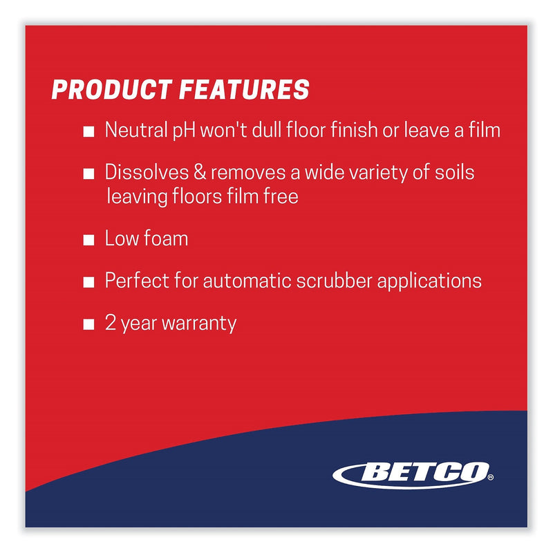 Betco pH7 Ultra Neutral Cleaner, Lemon Scent, 2 L Bottle, 4/Carton