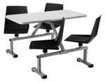 NPS CSBG Series Cluster Swivel Booth, 24" x 48", Grey Nebula Top/Black Seats (CSBG2448-MDPEGY10)