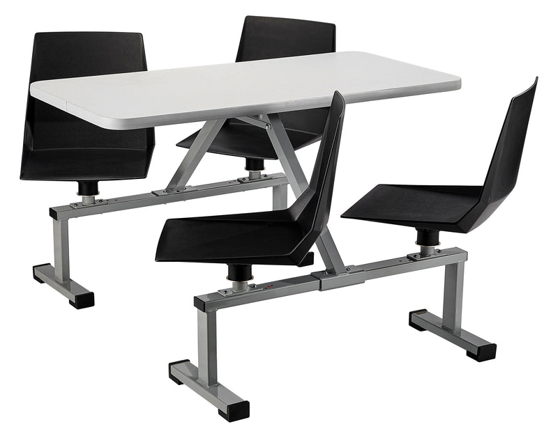 NPS CSBG Series Cluster Swivel Booth, 24" x 48", Grey Nebula Top/Black Seats (CSBG2448-MDPEGY10)