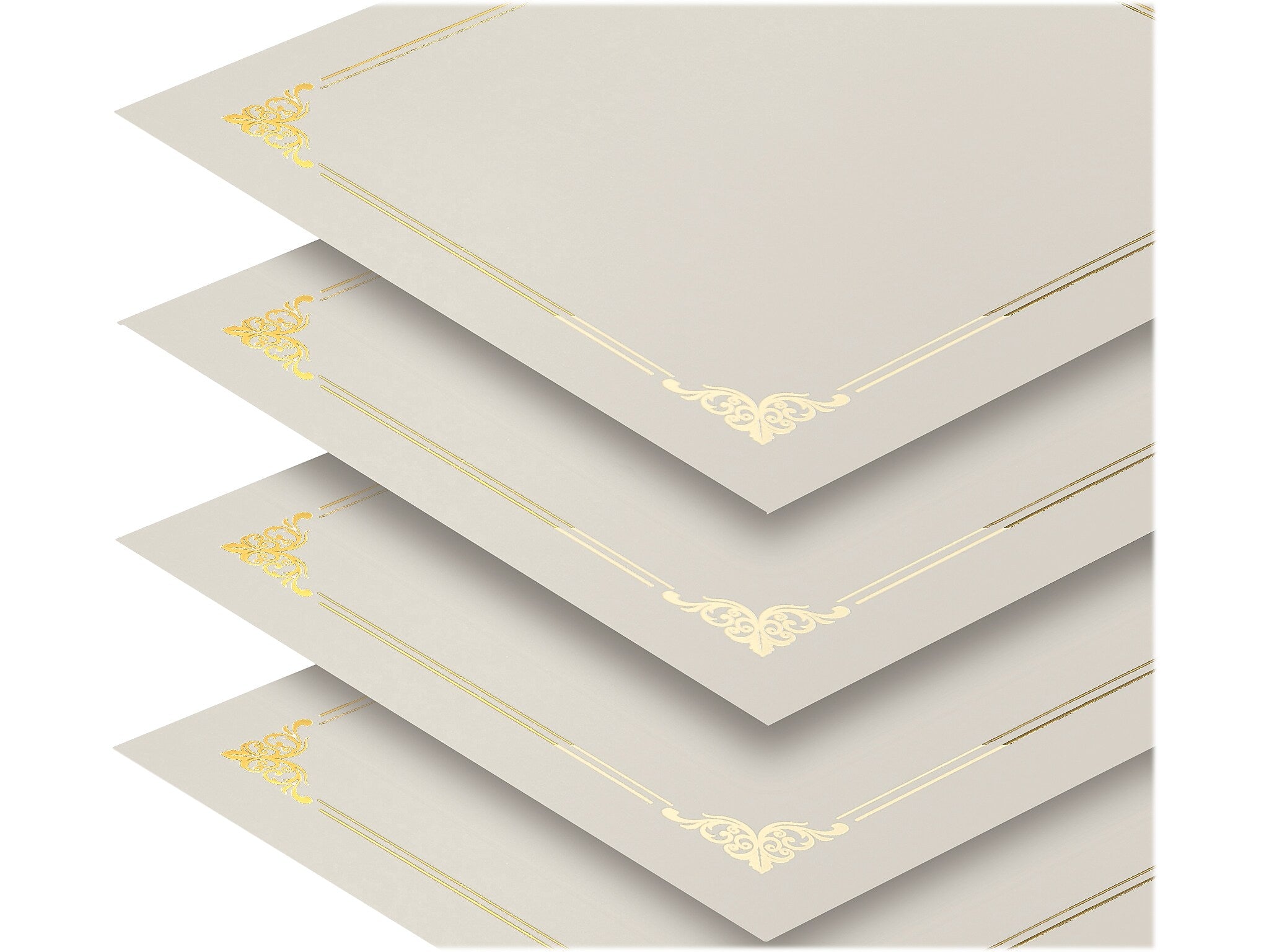 Better Office Certificate Holders, 8.75" x 11.25", Ivory/Gold, 25/Pack (65250-25PK)