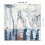 Amanti Art Sailboats In The Mist II by Dan Meneely Framed Canvas Wall Art Print, 30" x 30" (A42678299988)