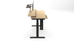 VersaDesk PowerLift Split-Level 60"W Electric Rectangular Adjustable Standing Desk, Maple/Black (PL2SD6030-BM)