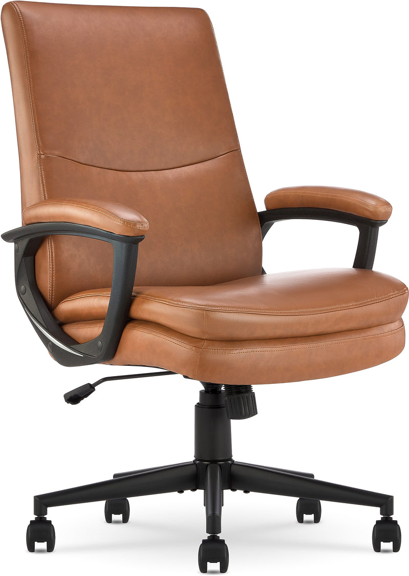 Click365 Classic Comfort Ergonomic Bonded Leather Swivel Executive Chair, Cognac (CCHR10024A)
